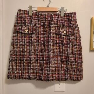 LOFT Multicolor Tweed Mini Skirt